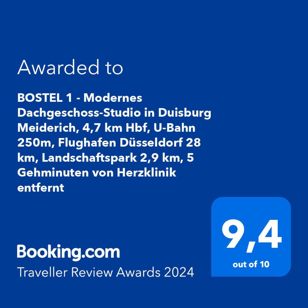 Bostel 1 - Modernes Dachgeschoss-Studio In Duisburg Meiderich, 4,7 Km Hbf, U-Bahn 250M, Flughafen Duesseldorf 28 Km, Landschaftspark 2,9 Km, 5 Gehminuten Von Herzklinik Entfernt Esterno foto